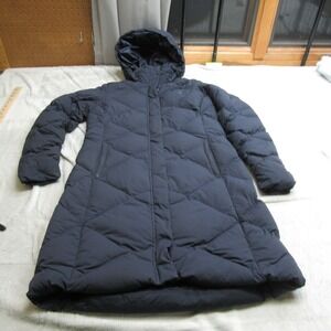 North Face Down Jacket Women Medium Goose Down Parka Hood THICK WARM Tall Winter